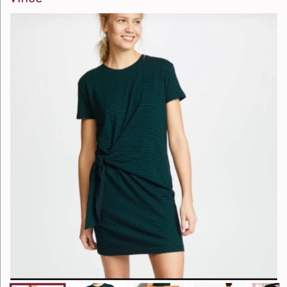 Vince navy and green stripes tshirt dress